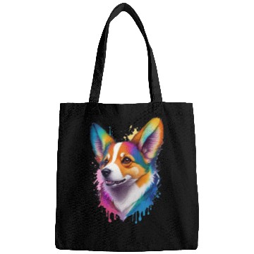 Discover Colourful rainbow realistic Welsh Corgi dog Bags