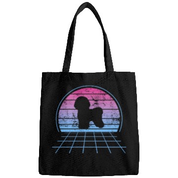 Discover Bichon Frise Silhouette Retro Vintage Bags