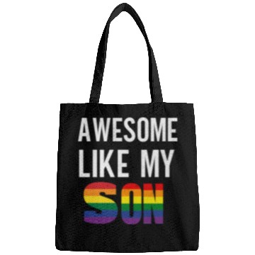 Discover Awesome Like My Son Pride Rainbow flag Bags