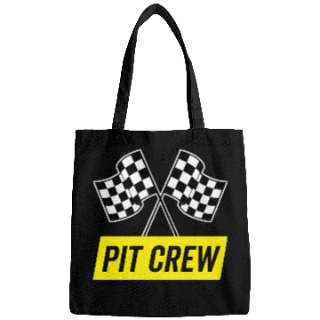 Discover Yellow Italic Pit Crew For Racing Party Costume Bags