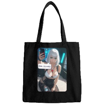 Discover Cyberpunk Waifu Influencer Design 1 Bags