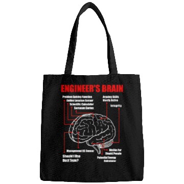 Discover Engineer's Brain - Funny Sarcastic Engineering Bags