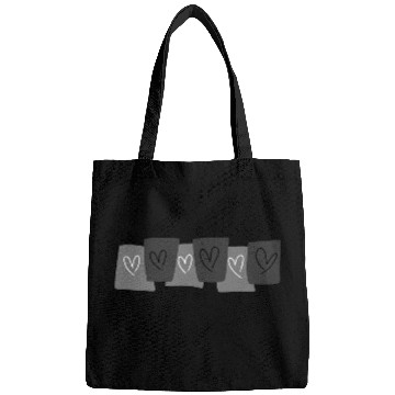Discover Heart doodle on black card Bags