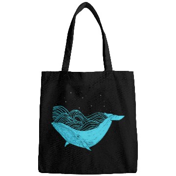 Discover Humpback Whale Midnight Space Whale Bags