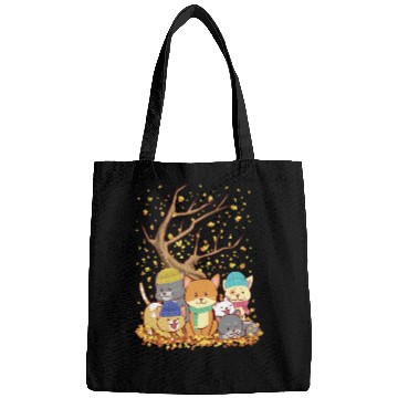 Discover Cats Fall Autumn Leaf Tree Lover Season Fan Enjoy Bags
