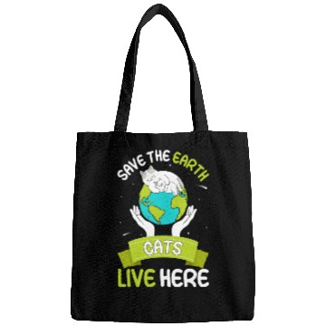 Discover Save The Earth Cats Live Here World Environment Bags