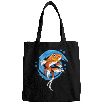 Discover Save The Ocean Orange Fish Blue Waves Environment Bags