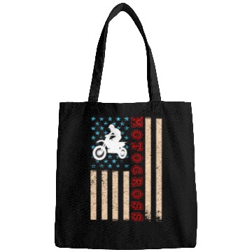 Discover Dirt Bike Motocross Rider Us American Flag Bags