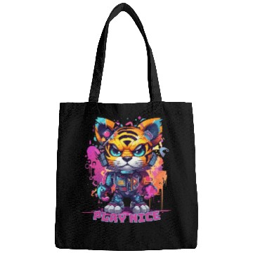 Discover Play Nice Bags: Robot Tiger Synthwave Graffiti Kids
