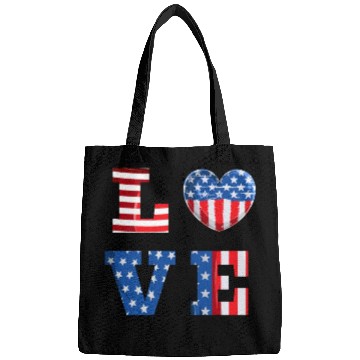 Discover LOVE America Independence Day USA Patriots Bags