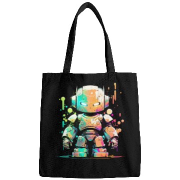 Discover Retro Robot Cute Robotic Engineer Technology Bags