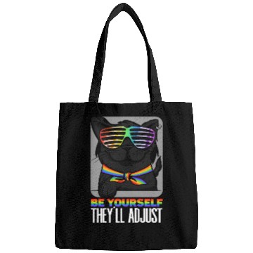 Discover Be Yourself They'll Adjust Rainbow Cat Feline Bags