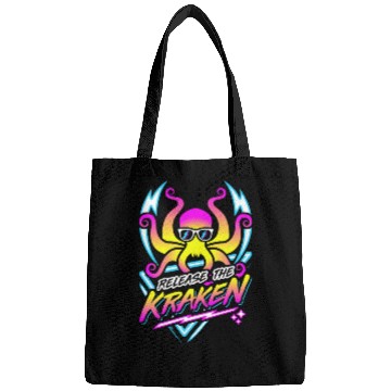 Discover Release The Kraken Retro Neon Synthwave 80s 90s Bags