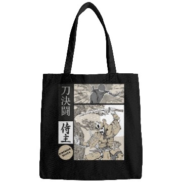 Discover Katana Samurai Vs Ninja Warrior Comic Strip style Bags