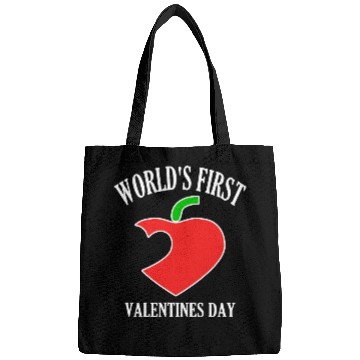 Discover Funny Worlds First Valentines Day 80s nostalgia Bags