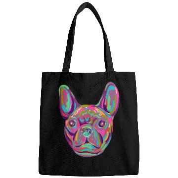 Discover French Bulldog Frenchie head Pop art style Bags