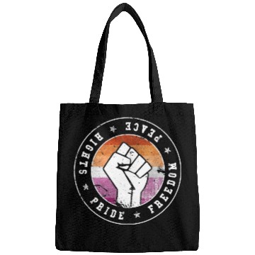 Discover Lesbian LGBT Flag Emblem W grunge Bags