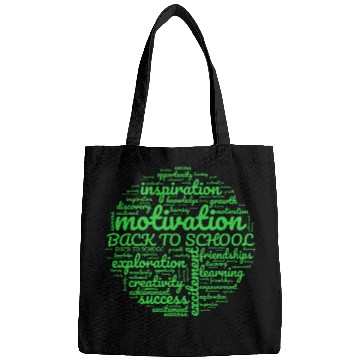 Discover Back to School Wordcloud - Green Circle Bags