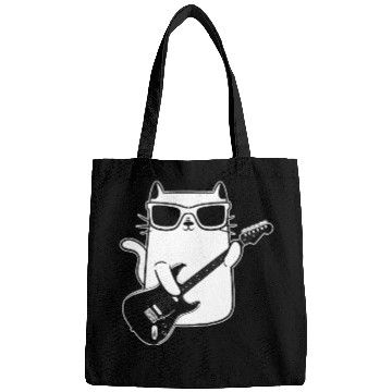 Discover Cat Playing Guitar Guitar Player Bags