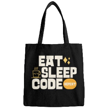 Discover Eat sleep code repeat cool Bags