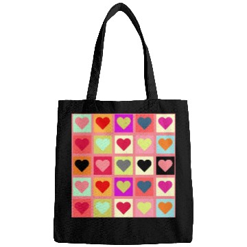 Discover Colorful Retro Vintage Checkered Heart Y2K Pattern Bags