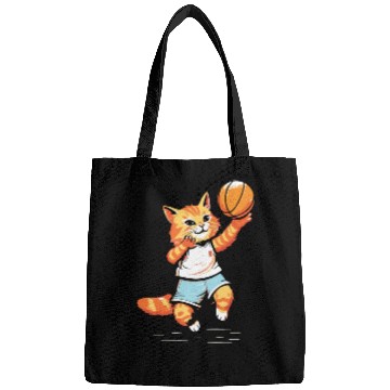 Discover Basketball Cat Basketball Player I Love Basketball Bags