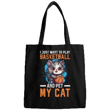 Discover Basketball Cat Basketball Player I Love Basketball Bags