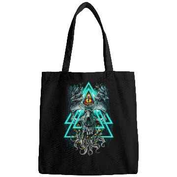 Discover Cthulhu illuminati evil monster Bags