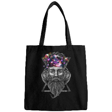 Discover Long beard hipster trippy solar system Bags