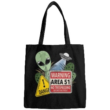 Discover Warning Area 51 No Trespassing Beyond This Point Bags