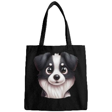 Discover Intelligent Border Collie Portrait Bags