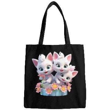 Discover Cute Kittens 3D Ai Art Bags