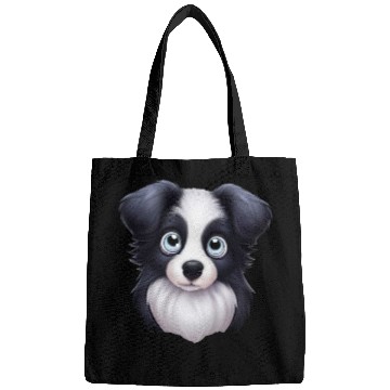 Discover Artistic Border Collie Portrait Bags