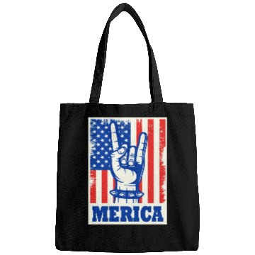 Discover Merica Rock Usa Flag July 4th Bags