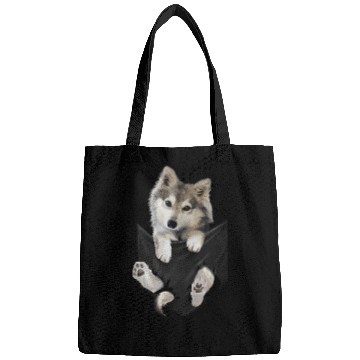 Discover Wolf White Pup In Pocket Wolves Bags