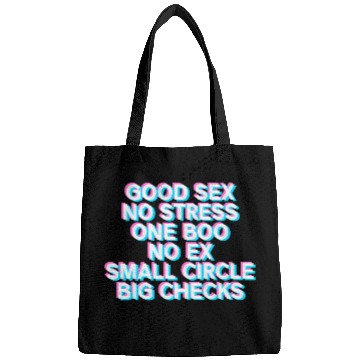 Discover No Stress One Boo No Ex Back Print Rap Saying Bags