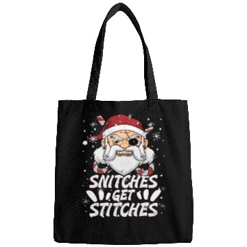 Discover Snitches Get Stitches Santa Hat Funny Santa Pirate Bags