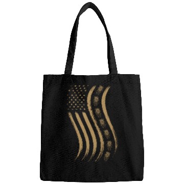 Discover Cicada Line In Waving Distressed Us Flag For Bags