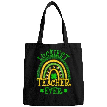 Discover Luckiest Teacher Ever St Patricks Day Rainbow Teac Bags