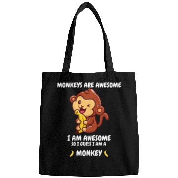 Discover Cute monkey with a banana Bags