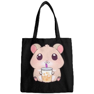 Discover Kawaii hamster with bubble tea Bags