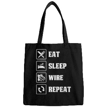 Discover Electrician Eat Sleep Wire Repeat Proud Bags