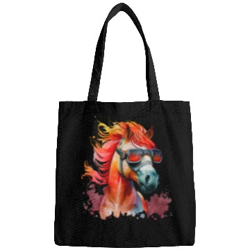 Discover Watercolor Cute Horse Superstar Horse Head Ai Art Bags