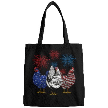 Discover Funny Chickens American Flag Patriotic Farmer 4th Bags