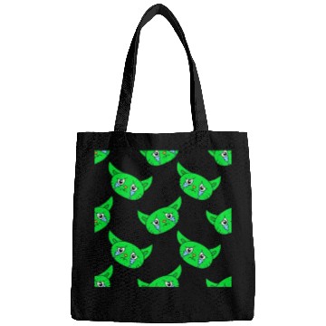 Discover Cute Little Green Cat Faces Bags