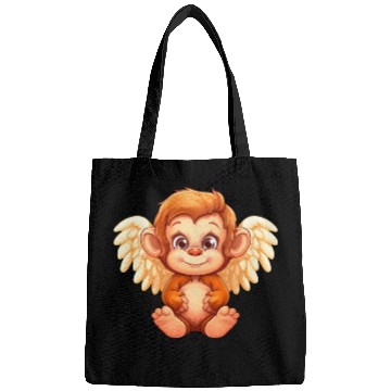 Discover Cute Monkey Angel - Animalistic Fantasy Design Bags