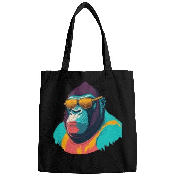 Discover Cool Gorilla with trendy sunglasses illustration Bags