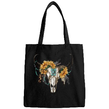 Discover Bull Skull And Sunflowers Bags