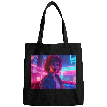 Discover Synthwave Girl - Nighttime Anime Car Delight Bags