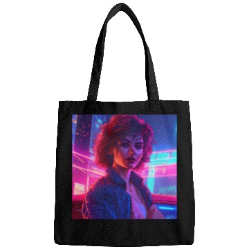 Discover Synthwave Girl - Vibrant Anime Car Artwork Bags